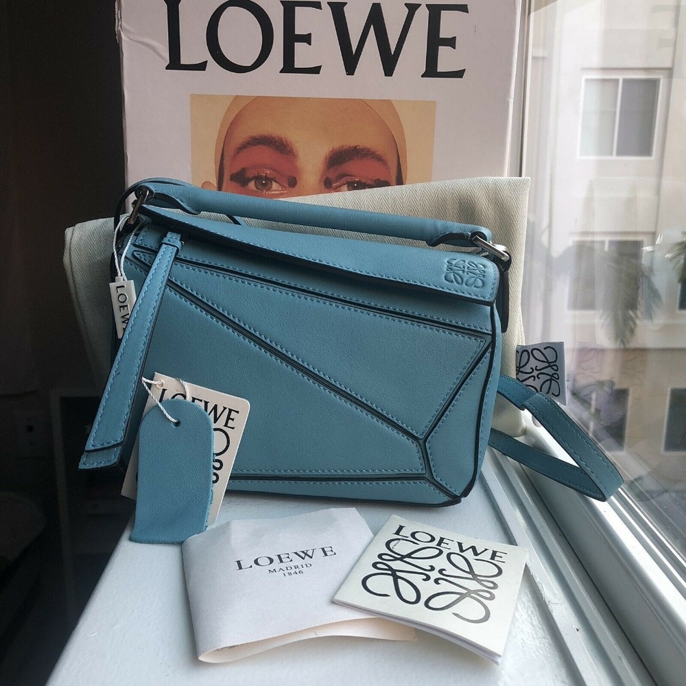 Loewe Mini Puzzle Bag- Blue - Picture 1 of 8